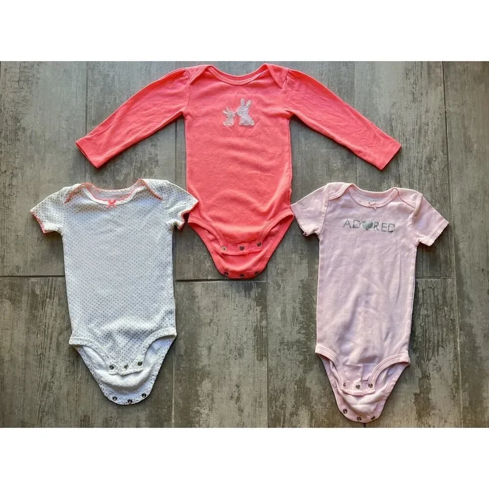 Baby Girl Toddler Bodysuit & Pants NEW 5 Piece Outfit Set Cotton Pink ADORED 18M